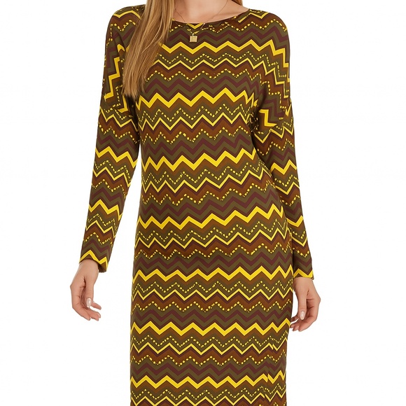 NWT M Missoni Chevron Long Sleeve T-Shirt Dress Size XL - Picture 2 of 14